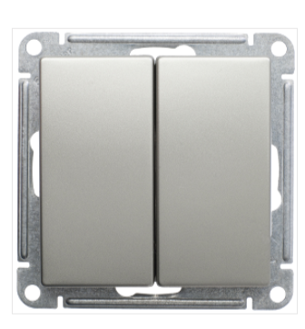 Schneider Electric  Wessen59  Шампань  Выключатель 2-клавишный 10АХ, механизм VS510-252-4-86