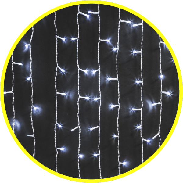 Гирлянда внутренняя Navigator 61 862 NGF-C01-288CW-8-1.5x1.5m-230-C8-TR-IP20 занавес Белый IP20