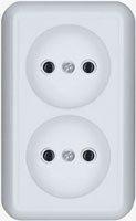 Schneider Electric  Прима  Белый  Розетка 2-местная без заземляющих контактов 16А, 250В,   замена на RA10-403-B IP20 открытая установка RA16-213-B