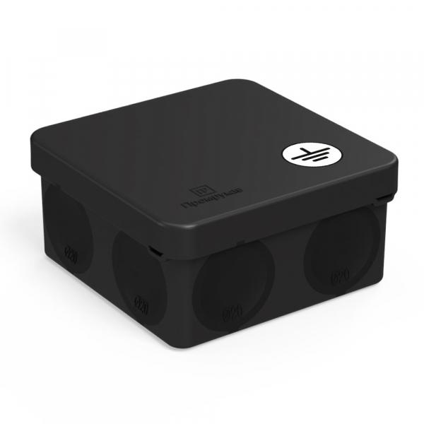 Коробка уравнивания потенциалов (КУП) 60-0210-9005-У для прямого монтажа двухкомпонентная безгалогенная (HF) черная 80х80х40 (132шт/кор) Промрукав