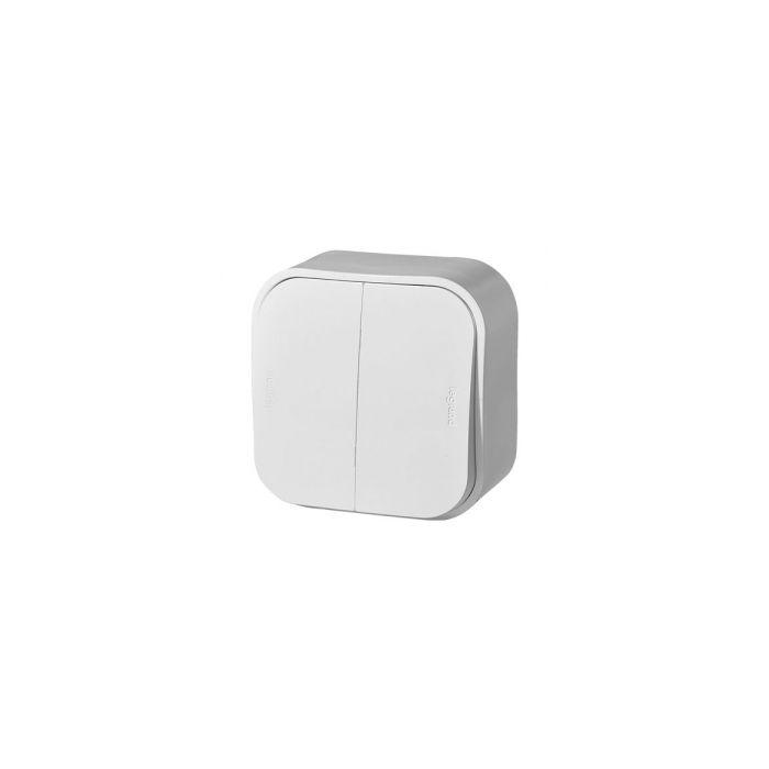 Legrand  Quteo  Белый Переключатель 2-клавишный 10A  открытая установка 782206