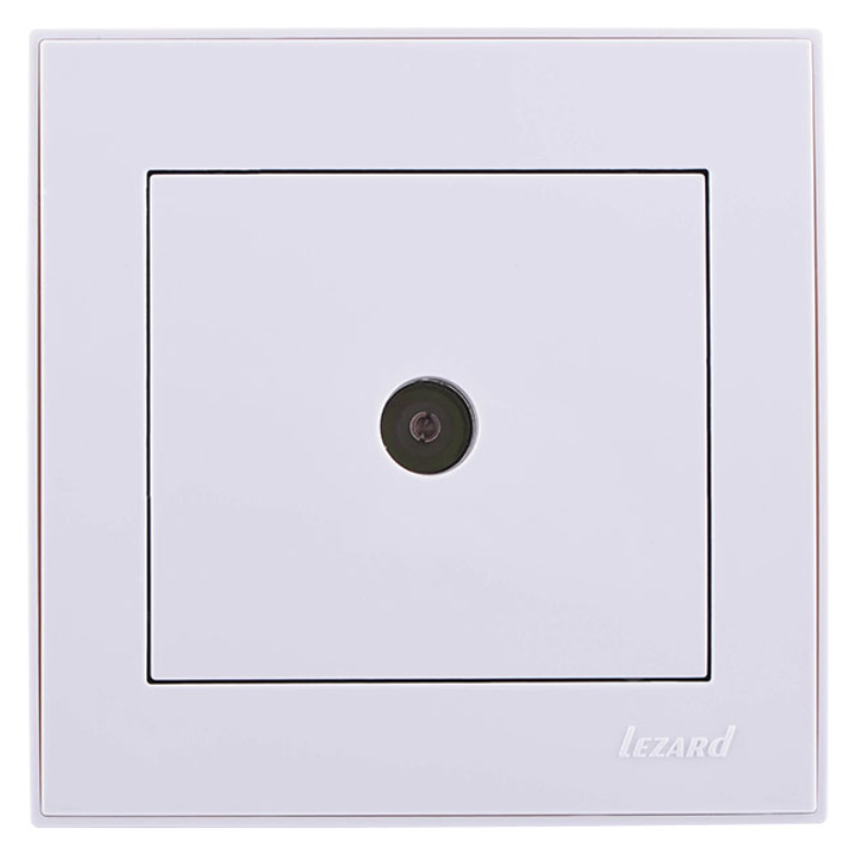 Lezard  Rain  Белый Розетка Механизм ТВ проходная СП 703-0288-129