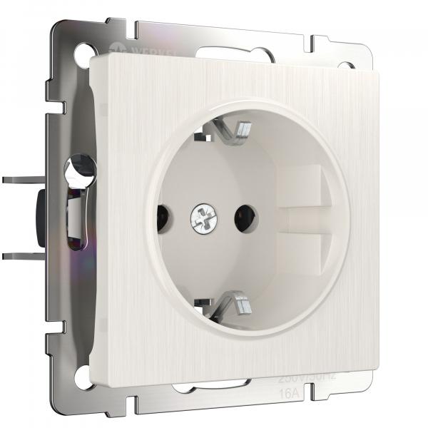 Werkel Перламутровый Рифленый Розетка Механизм с зк WL13-SKG-01-IP20